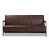 Christa Faux Leather Effect Fabric Upholstered Wood Sofa Dark Brown/Walnut Brown - Baxton Studio 2 Christa Faux Leather Effect Fabric Upholstered Wood Sofa Dark Brown/Walnut Brown - Baxton Studio -Lush Living Store GUEST 6ec1d6de ef64 458c 8728 62cef5f8b8b4