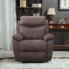 FC Design Modern Power Recliner Chair With USB Charging Port And Pillow Top Arms Palomino Fabric Single Seat Reclining Sofa