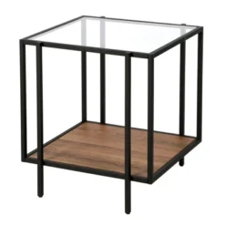Black Bronze And Rustic Oak Side Table - Henn&Hart -Lush Living Store GUEST 6f114043 a5d8 4289 8fdd 0c46d72b20ac
