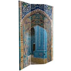 6" Double Sided Heavenly Archways Canvas Room Divider Blue/Beige - Oriental Furniture -Lush Living Store GUEST 6f8390b3 5fd8 461d ac0a 9274bc0cd436