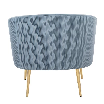 Tania Pleated Waves Accent Chair Light Blue/Gold - Lumisource 3 Tania Pleated Waves Accent Chair Light Blue/Gold - Lumisource