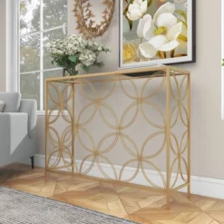 Contemporary Metal Console Table Gold - Olivia & May -Lush Living Store GUEST 6fd8382f f513 4883 8015 61081f4a7546