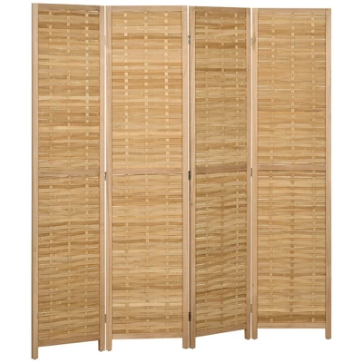 HOMCOM Room Divider, 5.5' Tall Bamboo Portable Folding Privacy Screens, Hand-Woven Double Side Partition Wall Dividers For Home, Natural 8 HOMCOM Room Divider, 5.5' Tall Bamboo Portable Folding Privacy Screens, Hand-Woven Double Side Partition Wall Dividers For Home, Natural - Image 6