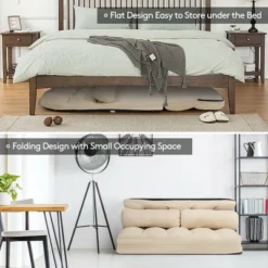 Costway Foldable Floor Sofa Bed 6-Position Adjustable Lounge Couch With 2 Pillows BlueBeigeGreyBlack -Lush Living Store GUEST 70074819 d6dd 48de a1a0 a997687535f7