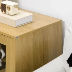 HOMCOM Small Storage Cabinet, Living Room Sideboard Cabinet With Double Glass Doors And Metal Legs For Dining Room Storage, Oak 11 HOMCOM Small Storage Cabinet, Living Room Sideboard Cabinet With Double Glass Doors And Metal Legs For Dining Room Storage, Oak -Lush Living Store GUEST 701d1253 296a 468a ae61 b890ecddb913