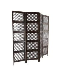 Traditional Wood Rectangle Room Divider Screen Brown - Olivia & May -Lush Living Store GUEST 70253f67 1626 42a8 a760 968fb8b311ea