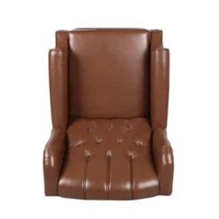 Walter Contemporary Tufted Recliner Cognac Brown/Dark Brown - Christopher Knight Home -Lush Living Store GUEST 703f8399 b112 468f a4df 0f127672e50c
