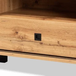 Unna Wood 2 Door TV Stand For TVs Up To 65" Oak Brown/Black - Baxton Studio -Lush Living Store GUEST 70509d95 c48a 49ae 9e64 2b0dda37982c