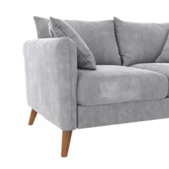 Magnolia 2 Seater Loveseat Sofa With Pillows Pocket Coil Seating Light Gray Velvet - Novogratz -Lush Living Store GUEST 708e983d ebcf 4a00 a576 98410f13991e