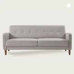 Adair Mid-Century Modern Sofa Couch With Armrest Pockets Tufted Linen Fabric - Mellow 19 Adair Mid-Century Modern Sofa Couch With Armrest Pockets Tufted Linen Fabric - Mellow -Lush Living Store GUEST 709976db 11ab 452a 86f8 84afb740348a