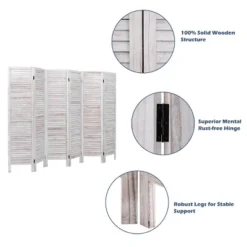 Costway 67'' High 6 Panel Room Divider Furniture Classic Venetian Wooden Slat Home -Lush Living Store GUEST 70a12155 b6b7 4ea6 8b61 906c27e85226