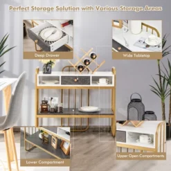 Costway Console Table With Drawer Storage Shelf Wide Tabletop Modern For Entryway -Lush Living Store GUEST 70b3a3aa 940e 4c6e 9e4f 013f9c9c5ff1