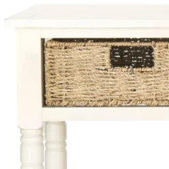 Winifred Wicker Console Table With Storage - White - Safavieh -Lush Living Store GUEST 71074866 925c 47d3 9acd 8f04d6e65738