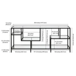 Black Bronze TV Stand With Glass Shelves - Henn&Hart -Lush Living Store GUEST 7157ab29 91e6 4657 bb15 21e17647b5f8