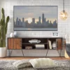 Vintage Living TV Stand For TVs Up To 55" Black/Walnut - Buylateral