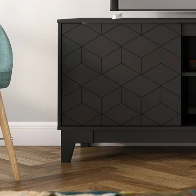 Hexagon TV Stand For TVs Up To 72" Black - Nexera 4 Hexagon TV Stand For TVs Up To 72" Black - Nexera - Image 2