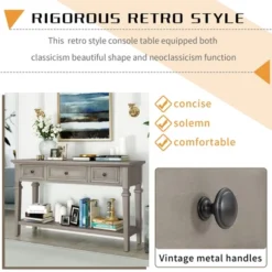 Retro Console Table With Drawers And Shelf-ModernLuxe 17 Retro Console Table With Drawers And Shelf-ModernLuxe -Lush Living Store GUEST 718705b9 6e1b 4b06 a19f f19924c005f8