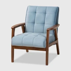 Asta Velvet Upholstered Wood Armchair - Baxton Studio -Lush Living Store GUEST 7198e685 e192 44ff b3f9 346158f7dcac