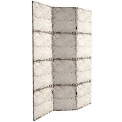 6" Double Sided Antiqued Paneling Canvas Room Divider Gray - Oriental Furniture -Lush Living Store GUEST 71dc23e0 c3d9 4844 ae71 b0f85f162a4a