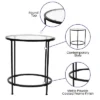 Flash Furniture Astoria Collection Round End Table - Modern Clear Glass Accent Table With Matte Black Frame -Lush Living Store GUEST 722c3252 4ba1 4395 811d 7c87b0f933d1