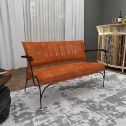 Vintage Leather Loveseat Brown - Olivia & May -Lush Living Store GUEST 72408da3 b8a3 4d29 b729 51e35720919a