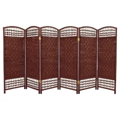 4 Ft. Tall Fiber Weave Room Divider (6 Panels) - Oriental Furniture -Lush Living Store GUEST 728512db b09b 4487 9e93 793d551d712b