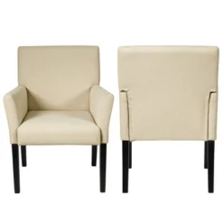 Costway Set Of 2 Arm Chair Guest Chair Home Office W/ Wooden Legs 15 Costway Set Of 2 Arm Chair Guest Chair Home Office W/ Wooden Legs -Lush Living Store GUEST 7294a391 4acc 43af b387 cead965013c7
