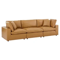 Commix Down Filled Overstuffed Vegan Leather 3-Seater Sofa - Modway -Lush Living Store GUEST 72ca0649 7651 48d7 92e7 369aa54fbdbb