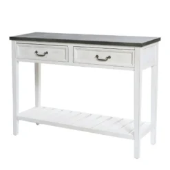 LuxenHome Farmhouse Distressed White Wood Console Table With Storage 25 LuxenHome Farmhouse Distressed White Wood Console Table With Storage -Lush Living Store GUEST 72ed9308 7f9d 42f6 85f7 ac58acdbdf82