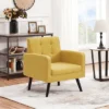 Yaheetech Modern Armchair Accent Chair Fabric Tufted With Rubber Wooden Leg -Lush Living Store GUEST 731e0a92 67a0 4f00 9e07 7501617cee98