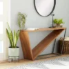 Modern Triangular Console Table Brown - Olivia & May -Lush Living Store GUEST 7341f0a2 b825 45ad 8fda 2dc764b86249