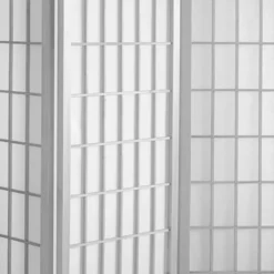 6 Ft. Tall Window Pane Shoji Screen - White (6 Panels)