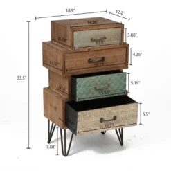 LuxenHome 4-Drawer 33" H X 18.9" W Wood Accent Chest. -Lush Living Store GUEST 739c98a8 71cf 45cc 9285 d6acbf1194c2