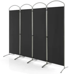 Costway 4 Panels Folding Room Divider 6 Ft Tall Fabric Privacy Screen Black/Brown/Grey/White -Lush Living Store GUEST 73a62eb0 203f 4c4b aef8 1dbbf03a9362