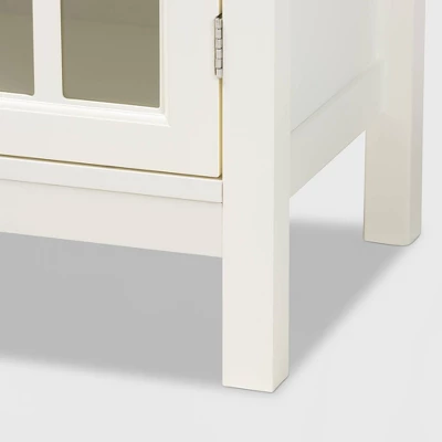 Kendall Wood And Glass Kitchen Cabinet White - Baxton Studio 7 Kendall Wood And Glass Kitchen Cabinet White - Baxton Studio - Image 5
