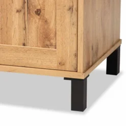 Unna Wood 2 Door TV Stand For TVs Up To 65" Oak Brown/Black - Baxton Studio -Lush Living Store GUEST 73dc74ab c703 45b4 9ae8 2e054b55b8d9