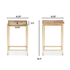 Sidney Modern Living Room Accent Table Beige/Gold - Adore Decor -Lush Living Store GUEST 74851cf0 38d4 4a8b 9338 6a2ebc7a8a27