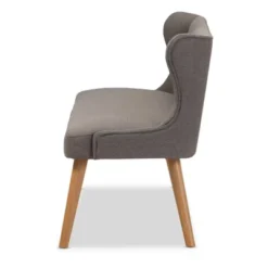 Melody Mid-Century Modern Fabric And Natural Wood Finishing 3 Seater Settee Bench Gray - Baxton Studio -Lush Living Store GUEST 74eec227 9784 4f65 a177 bdf0c95393d1