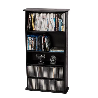 Drawbridge Multimedia Storage Rack Black - Atlantic 3 Drawbridge Multimedia Storage Rack Black - Atlantic