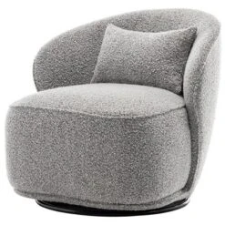 Boucle Upholstered Swivel Barrel Chair - Kinwell -Lush Living Store GUEST 75169350 6013 4cc4 9503 f06ede87cdaa