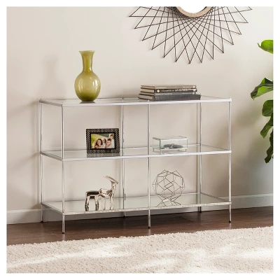 Benton Glam Mirrored Console Table - Chrome - Aiden Lane 3 Benton Glam Mirrored Console Table - Chrome - Aiden Lane