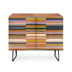 Gigi Rosado Brown Striped Pattern Walnut Credenza - Deny Designs -Lush Living Store GUEST 75d42df3 879e 4677 b779 84eab0e5bae0