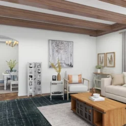 Farmhouse Chinquapin Wood Rectangle Room Divider Screen White - Olivia & May -Lush Living Store GUEST 75d87295 70f1 4629 a29a 1b4a7e623ff6