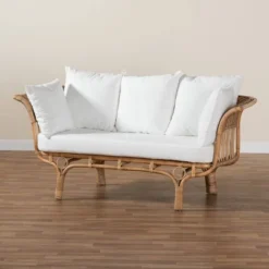 Edana Natural Rattan Sofa With Cushion White/Natural Brown - Bali & Pari -Lush Living Store GUEST 766d9042 2f17 440c 8469 504eb0d5b869
