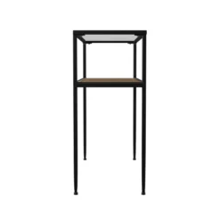 Dorhice Glass Top Console Table Black/Natural - Aiden Lane -Lush Living Store GUEST 76963acf 5273 4397 a81f d148d40214ae