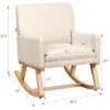 Costway Mid Century Fabric Rocking Chair Upholstered Accent Armchair Lounge Chair Beige/Gray -Lush Living Store GUEST 76bddbf1 e7ae 4dc7 9c6d 646dc52ab2b2