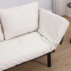 HOMCOM Single Person Chaise Lounger, Modern Sofa Bed With 5 Adjustable Positions, 2 Large Pillows, And Birch Legs -Lush Living Store GUEST 76f41143 29d2 4b88 9280 766b0db7bf8e