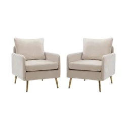 Set Of 2 Giovann Wooden Upholstered Accent Chair Comfy Armchair | Karat Home -Lush Living Store GUEST 777daf05 a681 448b a716 d0c8543317bb