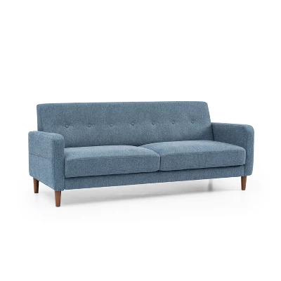 Adair Mid-Century Modern Sofa Couch With Armrest Pockets Tufted Linen Fabric - Mellow 4 Adair Mid-Century Modern Sofa Couch With Armrest Pockets Tufted Linen Fabric - Mellow - Image 2