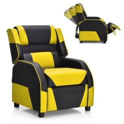 Costway Kids Youth Gaming Sofa Recliner W/Headrest & Footrest PU Leather YellowWhiteBluePink -Lush Living Store GUEST 78086020 4c46 429d 81ed a3240ad3b0ba